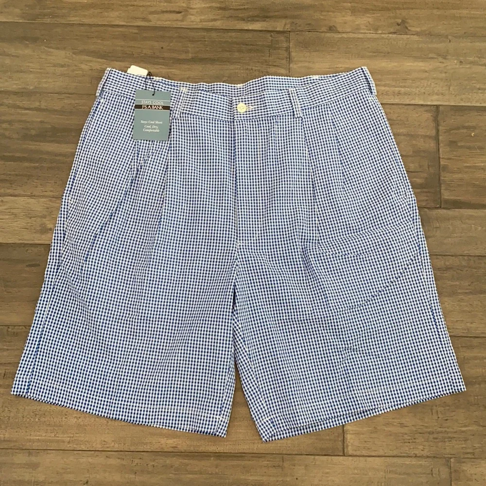 Jos. A.‎ Bank Mens Stays Cool Gingham Shorts Size 36 Reg